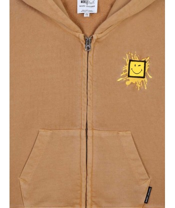 MARC JACOBS Kids Smiley Zip Up Top in Brown 2024