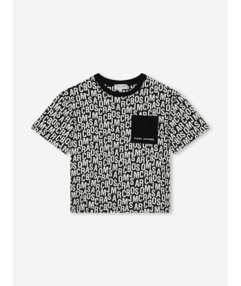 MARC JACOBS Kids Logo Pocket T-Shirt in Black destockage