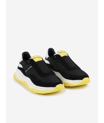 MARC JACOBS Kids Leather Logo Trainers in Black Fin de série