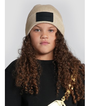 MARC JACOBS Girls Knitted Logo Beanie Hat in Gold store