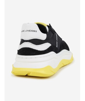 MARC JACOBS Kids Leather Logo Trainers in Black Fin de série