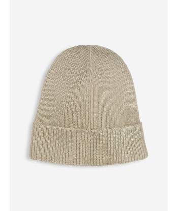 MARC JACOBS Girls Knitted Logo Beanie Hat in Gold store