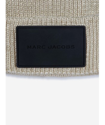 MARC JACOBS Girls Knitted Logo Beanie Hat in Gold store