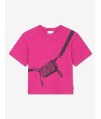 MARC JACOBS Girls Snapshot Bag Print T-Shirt in Pink les ligaments