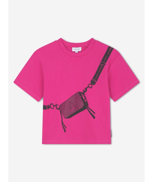 MARC JACOBS Girls Snapshot Bag Print T-Shirt in Pink les ligaments