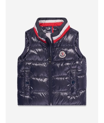 Moncler Enfant Baby Boys Down Padded Merab Gilet in Navy solde