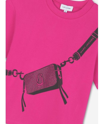 MARC JACOBS Girls Snapshot Bag Print T-Shirt in Pink les ligaments