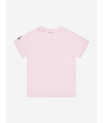 Moncler Enfant Baby Girls Logo T-Shirt in Pink ou a consommer sur place