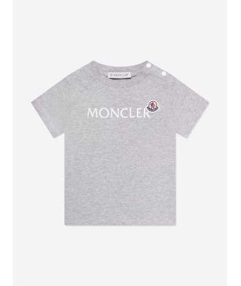 Moncler Enfant Baby Boys Logo T-Shirt in Grey Les magasins à Paris et en Île-de-France