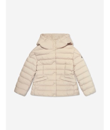 Moncler Enfant Girls Down Padded Egisto Jacket in Beige pas cher 