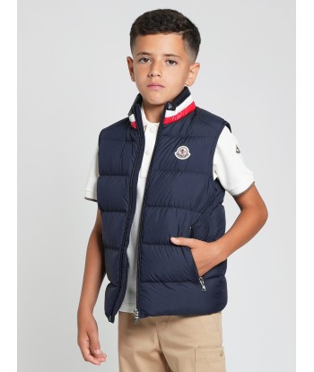 Moncler Enfant Boys Down Padded Merab Gilet in Navy france