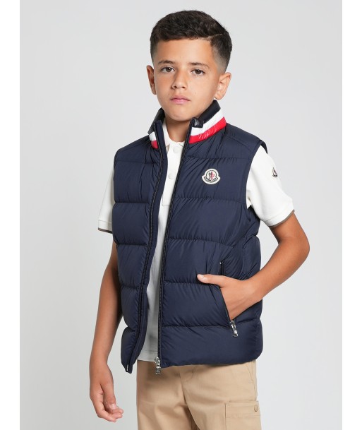 Moncler Enfant Boys Down Padded Merab Gilet in Navy france