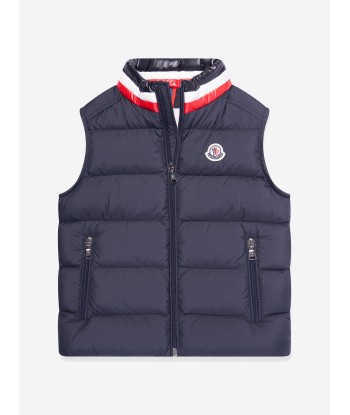 Moncler Enfant Boys Down Padded Merab Gilet in Navy france