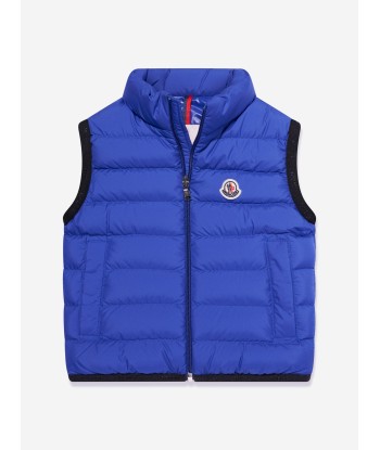 Moncler Enfant Boys Down Padded Contrin Gilet in Navy À commander