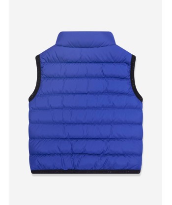 Moncler Enfant Boys Down Padded Contrin Gilet in Navy À commander