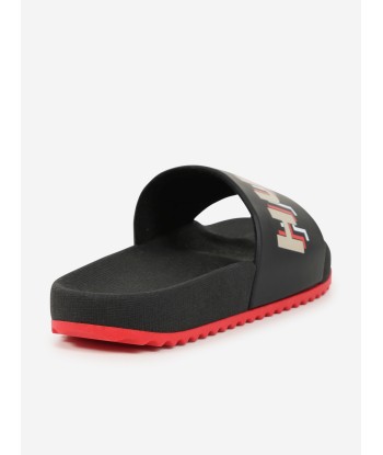 Hugo Boys Logo Sliders in Black l'achat 