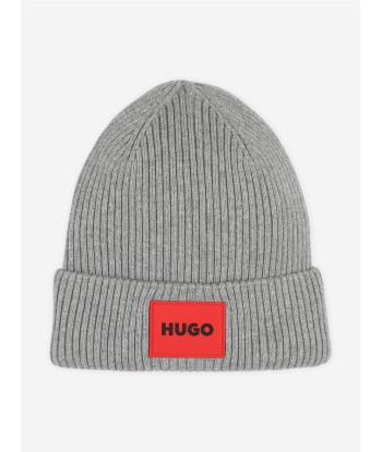 Hugo Kids Knitted Beanie Hat in Grey l'achat 