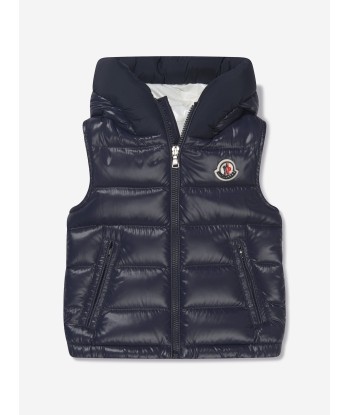 Moncler Enfant Kids Down Padded Montreuil Gilet in Navy 2023