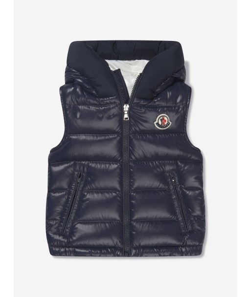 Moncler Enfant Kids Down Padded Montreuil Gilet in Navy 2023