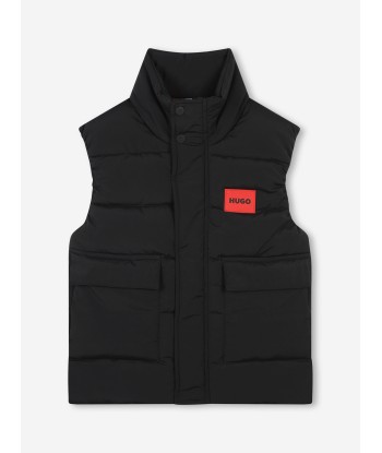 Hugo Boys Logo Gilet in Black JUSQU'A -70%! 