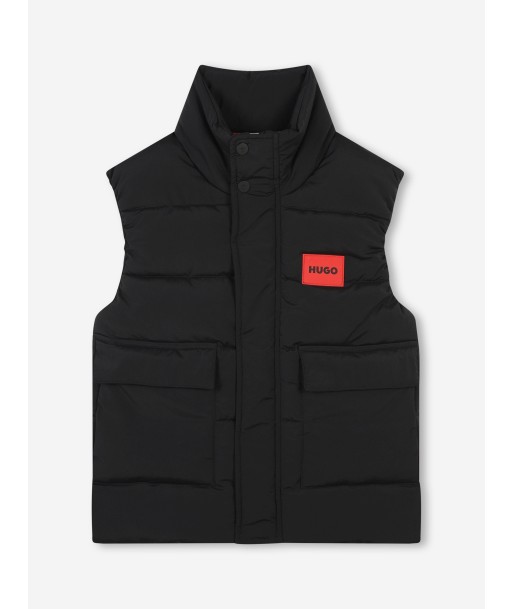 Hugo Boys Logo Gilet in Black JUSQU'A -70%! 