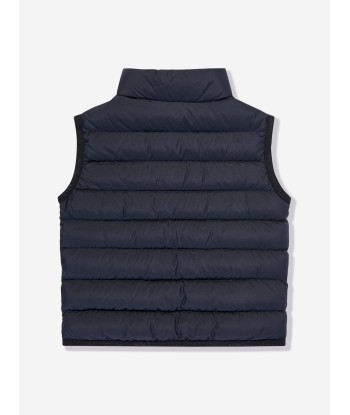 Moncler Enfant Boys Down Padded Contrin Gilet in Navy les muscles