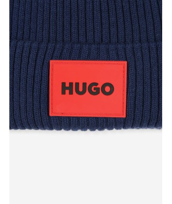 Hugo Kids Knitted Beanie Hat in Blue vente chaude votre 