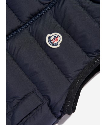 Moncler Enfant Boys Down Padded Contrin Gilet in Navy les muscles