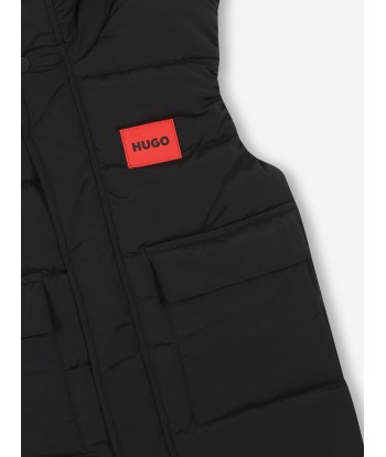 Hugo Boys Logo Gilet in Black JUSQU'A -70%! 