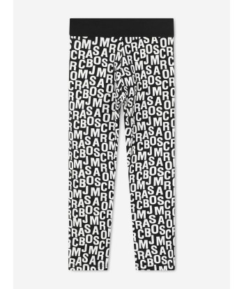 MARC JACOBS Girls Logo Leggings in Black brillant des détails fins