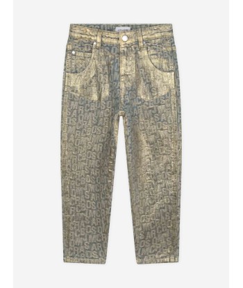 MARC JACOBS Girls Jacquard Logo Jeans in Gold 50% de réduction en Octobre 2024