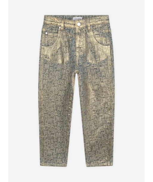 MARC JACOBS Girls Jacquard Logo Jeans in Gold 50% de réduction en Octobre 2024