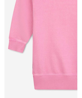 MARC JACOBS Girls Smiley World Hooded Sweater Dress in Pink destockage