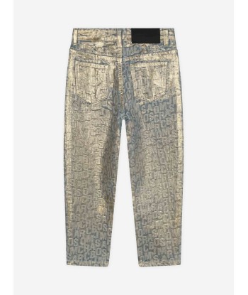 MARC JACOBS Girls Jacquard Logo Jeans in Gold 50% de réduction en Octobre 2024