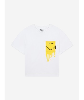 MARC JACOBS Kids Smiley World Pocket T-Shirt in White Economisez 