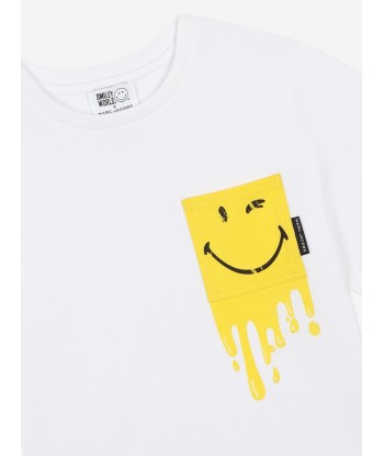 MARC JACOBS Kids Smiley World Pocket T-Shirt in White Economisez 