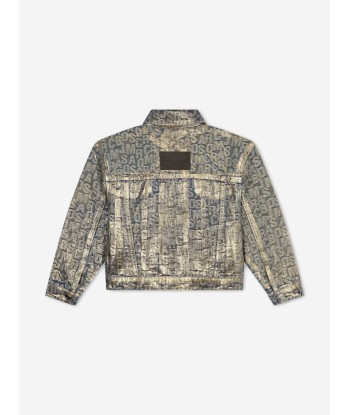 MARC JACOBS Girls Metallic Effect Denim Jacket in Gold sur le site 