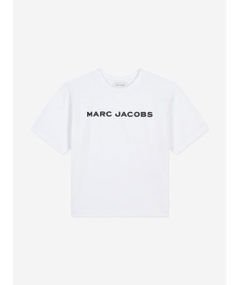 MARC JACOBS Kids Logo Print T-Shirt in White Paris Déstockage Promo