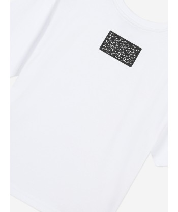 MARC JACOBS Kids Logo Print T-Shirt in White Paris Déstockage Promo