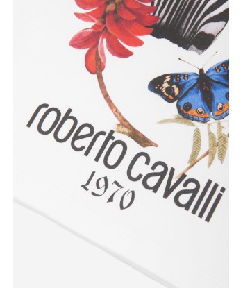 Roberto Cavalli Girls Zebra T-Shirt in White Amélioration de cerveau avec