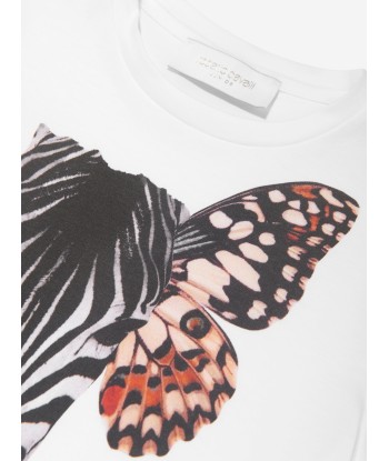 Roberto Cavalli Girls Zebra T-Shirt in White Amélioration de cerveau avec