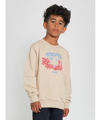 Versace Boys Logo Sweatshirt in Beige acheter en ligne