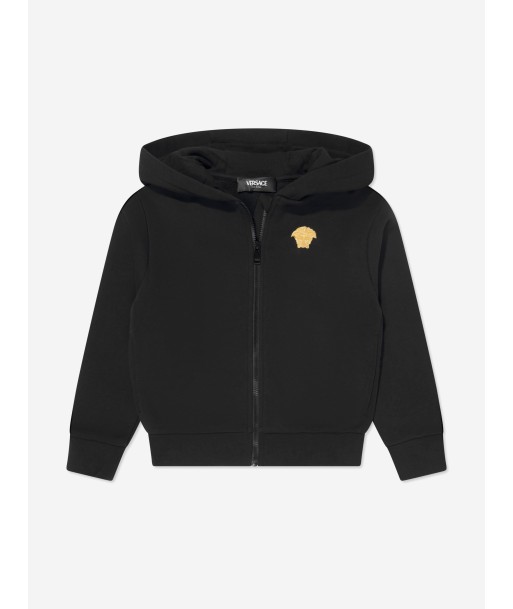 Versace Boys Medusa Logo Zip Up Top in Black est présent 