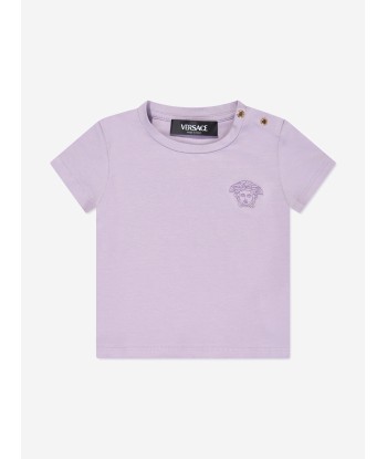 Versace Baby Girls Medusa Logo T-Shirt in Purple meilleur choix