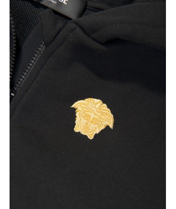 Versace Boys Medusa Logo Zip Up Top in Black est présent 