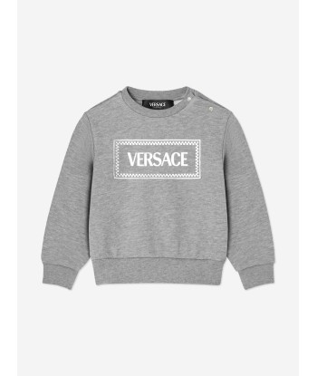 Versace Baby Logo Print Sweatshirt in Grey pas cher chine