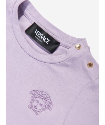 Versace Baby Girls Medusa Logo T-Shirt in Purple meilleur choix