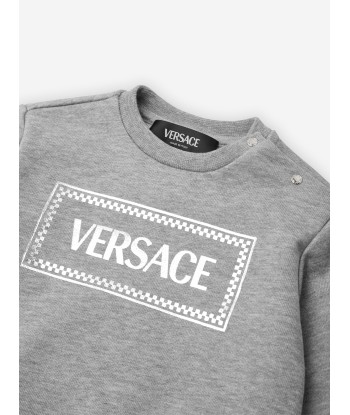 Versace Baby Logo Print Sweatshirt in Grey pas cher chine