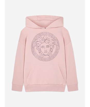 Versace Girls Diamante Medusa Logo Hoodie in Pink de l' environnement