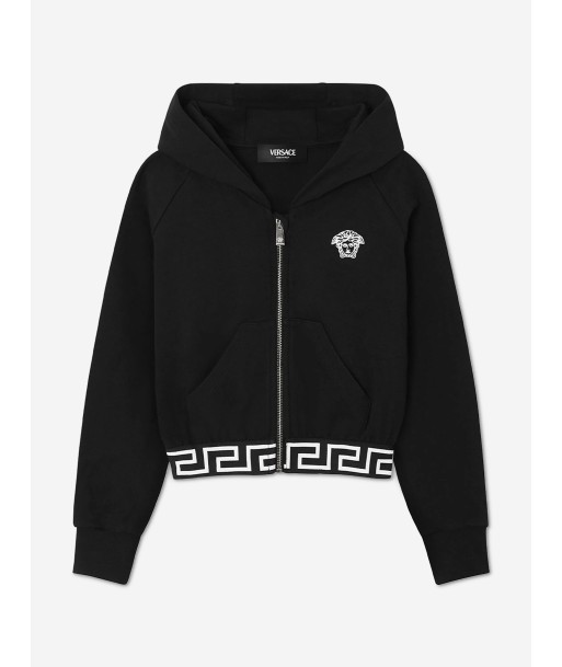 Versace Girls Medusa Logo Zip Up Top in Black du meilleur 